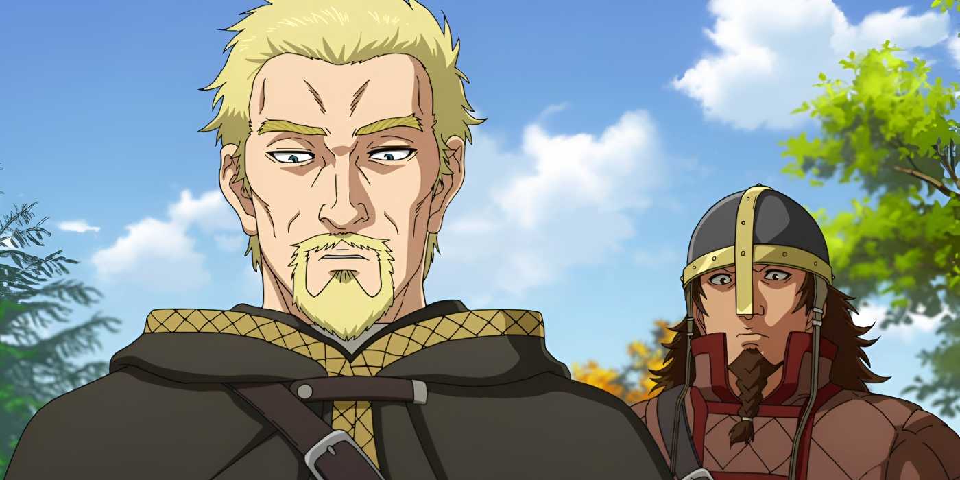 Askeladd talks to Bjorn about how Thorfinn appeared the night before to kill him in his sleep from Vinland Saga.