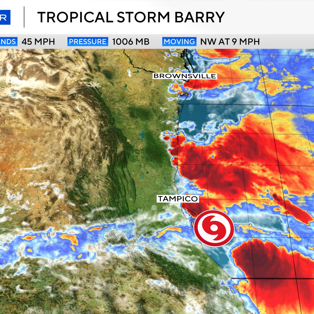 Tropical Storm Barry continues toward Mexico's southeast coast