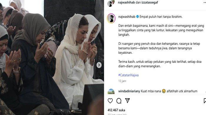PERINGATI 40 HARI- Presenter kondang Najwa Shihab baru saja menggelar pengajian tahlilan untuk memperingati 40 hari suaminya, Ibrahim Sjarief Assegaf.