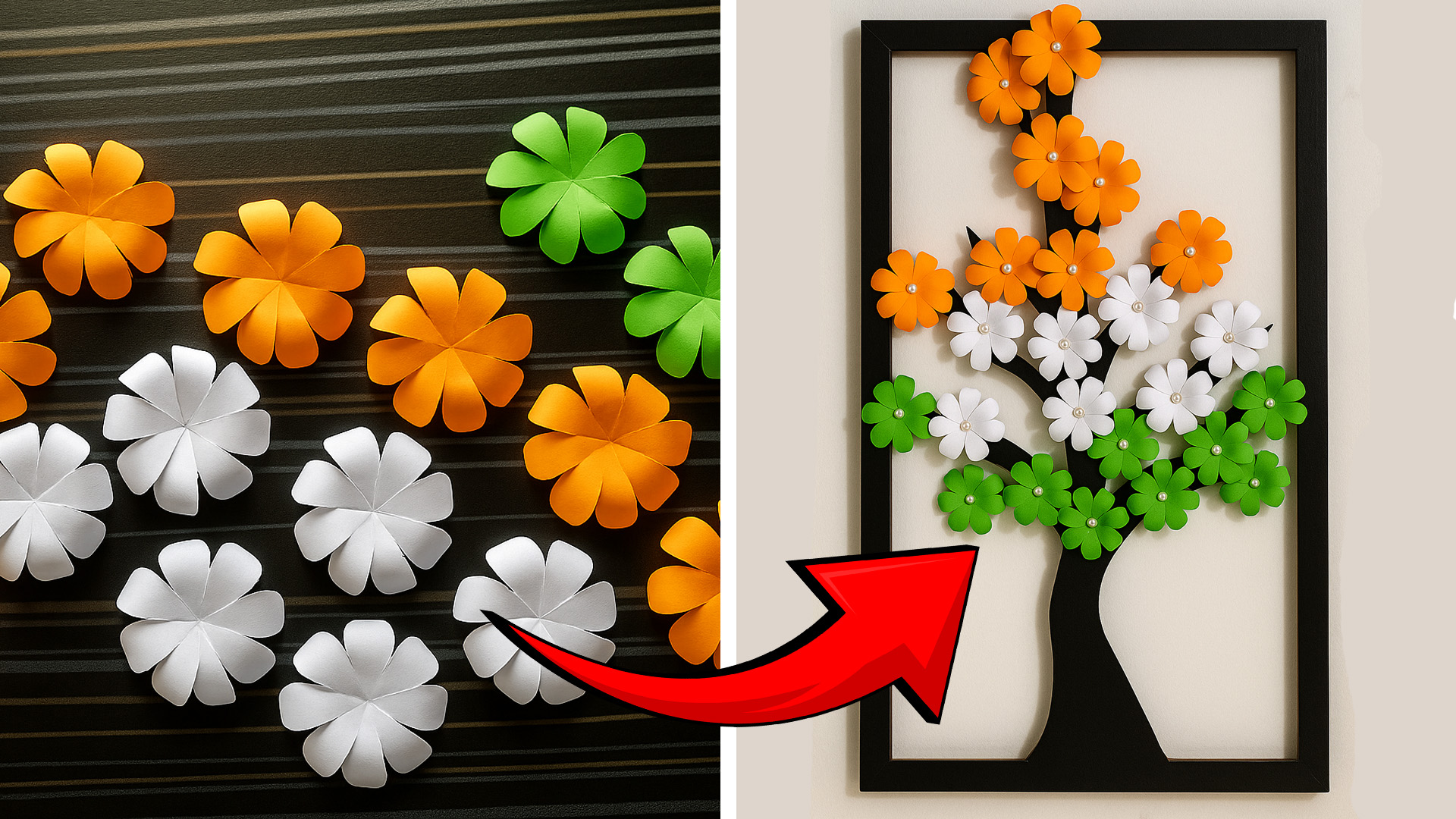 DIY Tricolor Wall Hanging | Independence Day Decoration Craft 🇮🇳