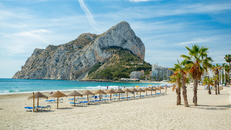 Calpe,(calp),,Spain.,Fossa,Beach,View,And,Ifac,Rock