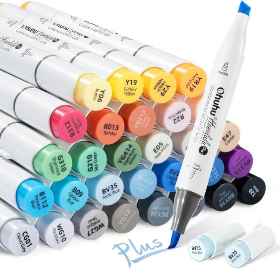 Ohuhu Alcohol Markers Brush Tip set