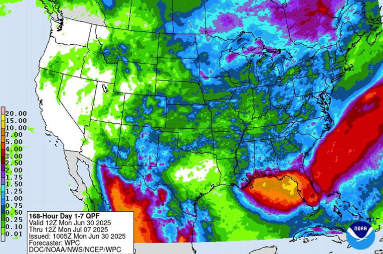 national forecast map july 4