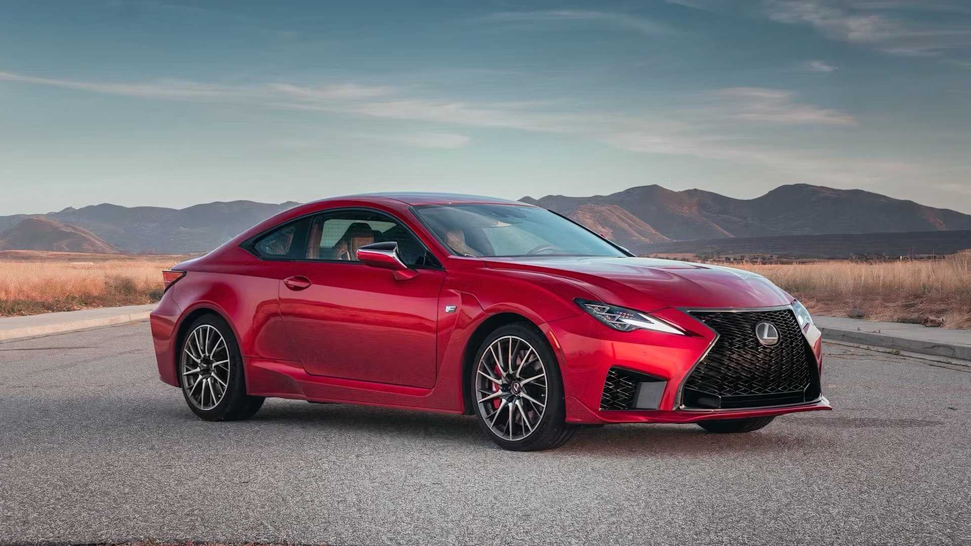 2024 Lexus RC F in red parked