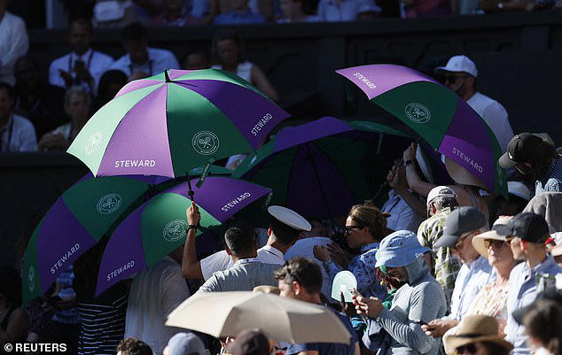 Wimbledon match suspended after fan falls ill amid soaring temperatures