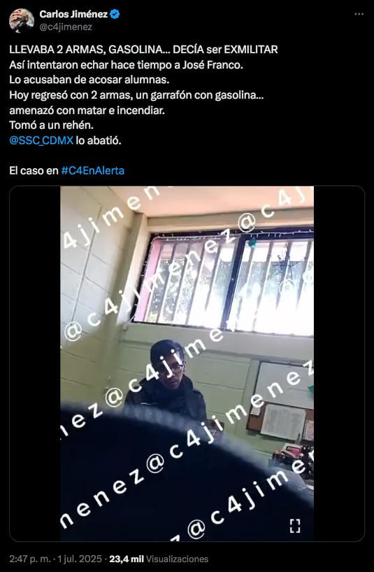 ¿Lo despidieron por acosador? Revelan video del secuestrador abatido en San Juan de Aragón