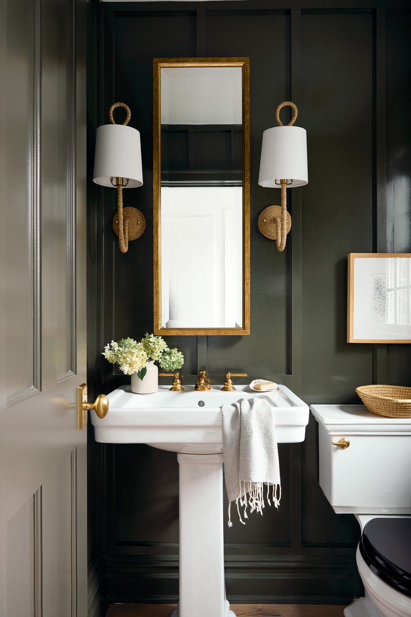 8) Seaweed Green + Brass + Natural Textures