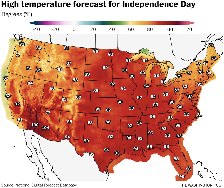 dc weather forecast for july 4