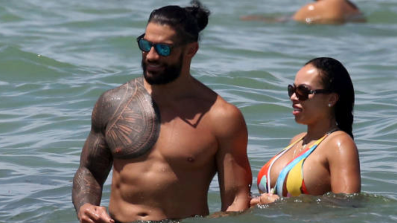Roman Reigns with his wife Galina Becker, image size:1280x720