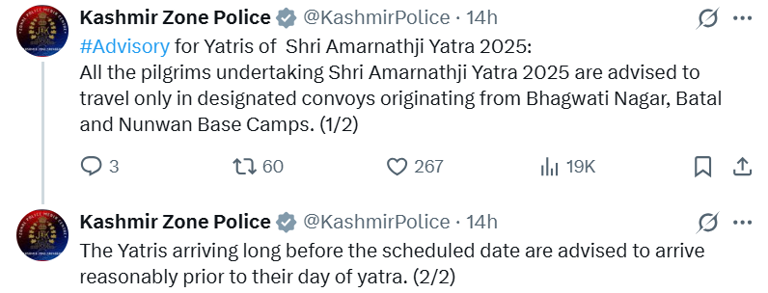 Amarnath Yatra: Police issues advisory; urges devotees to use ...