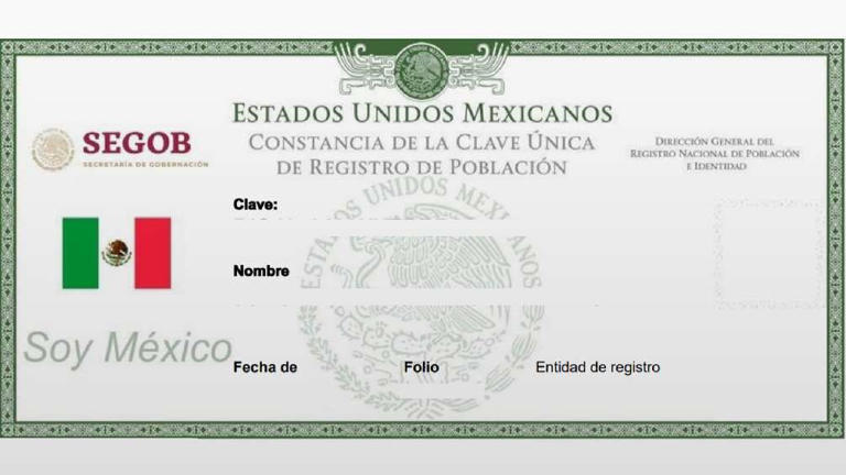 La CURP actual contiene algunos datos básicos de cada persona/X 