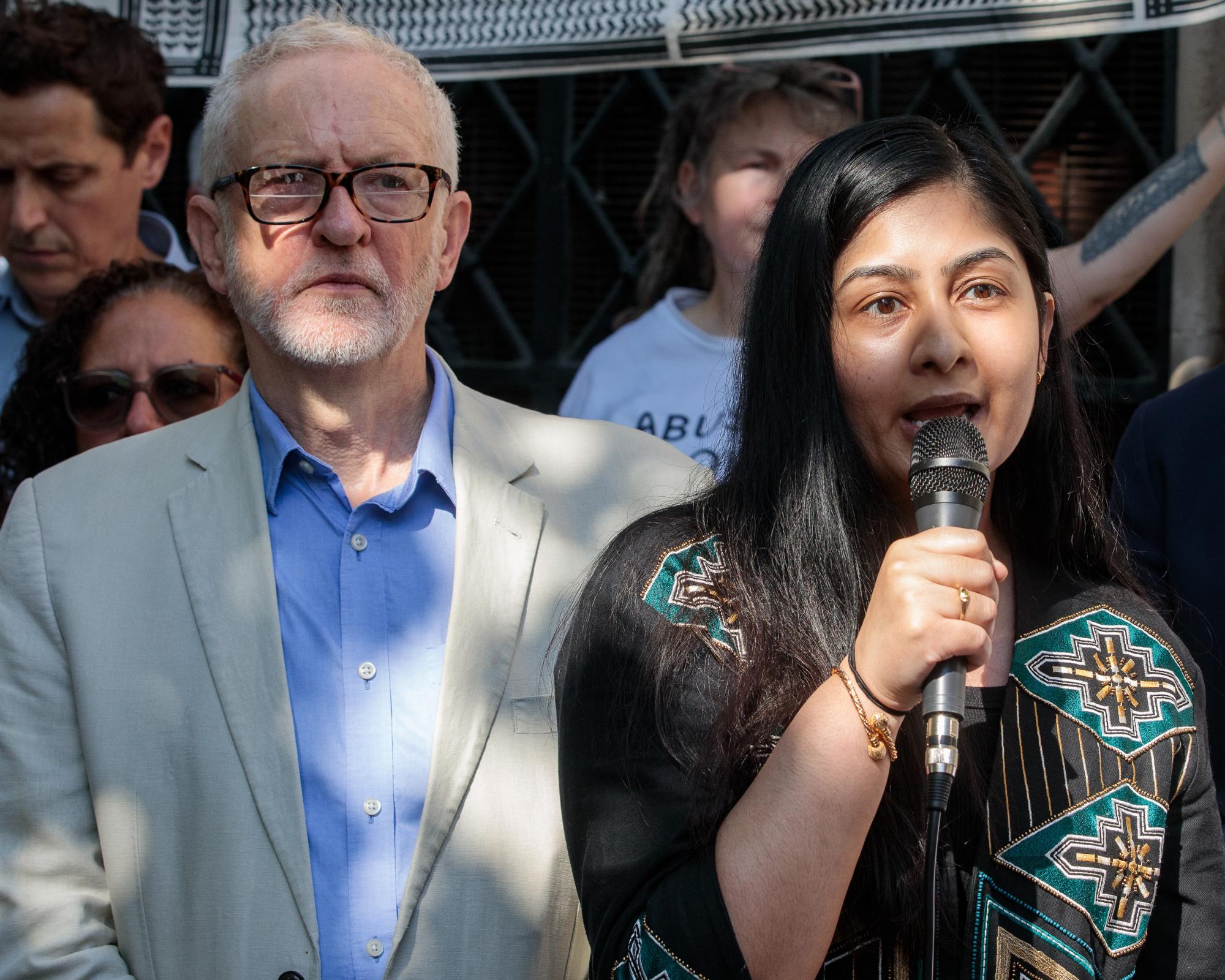 Zarah Sultana with Jeremy Corbyn in May. He said earlier he wants to offer an alternative to Labour. Photograph: Mark Kerrison/In Pictures/Getty Images