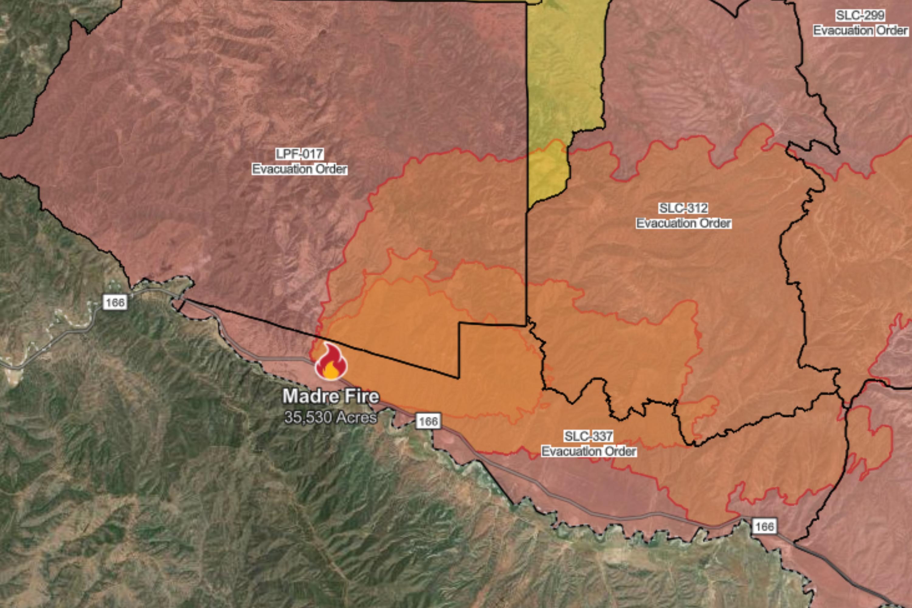 Madre fire map California wildfire - AA1HVwWz.img