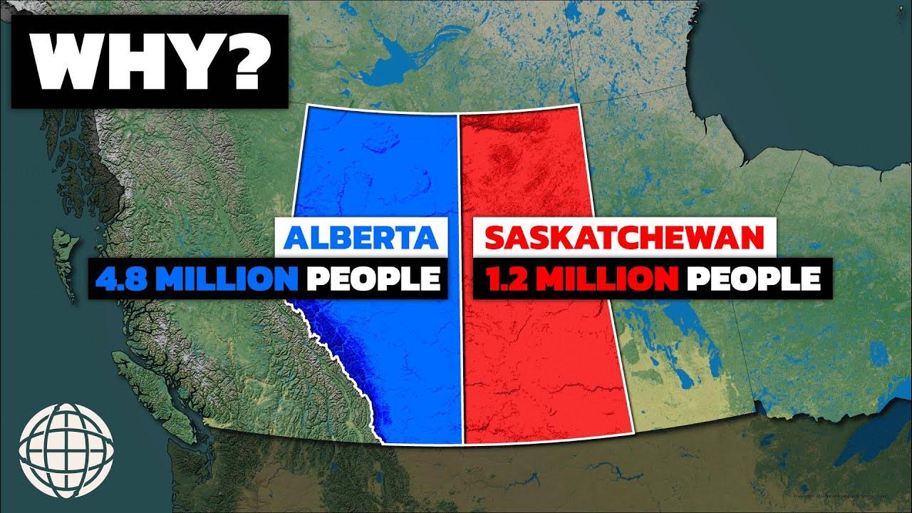 A comparison of population distribution between Saskatchewan and Alberta