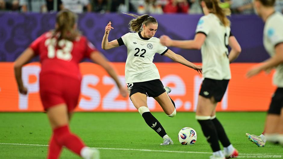 Jule Brand opened the scoring for Germany with a spectacular left footed effort