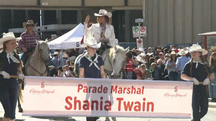 Canadian country superstar Shania Twain helps kick off Calgary Stampede
