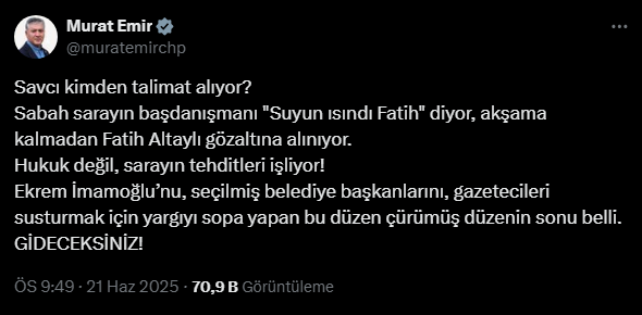 Siyasilerden Fatih Altaylı'nın gözaltına alınmasına tepkiler: 