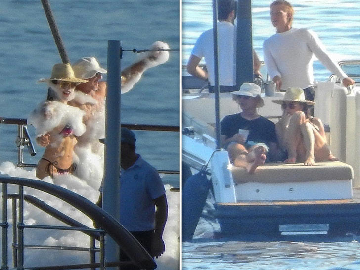 Jeff Bezos and Lauren Sanchez Pack on PDA at Foam Party on Megayacht