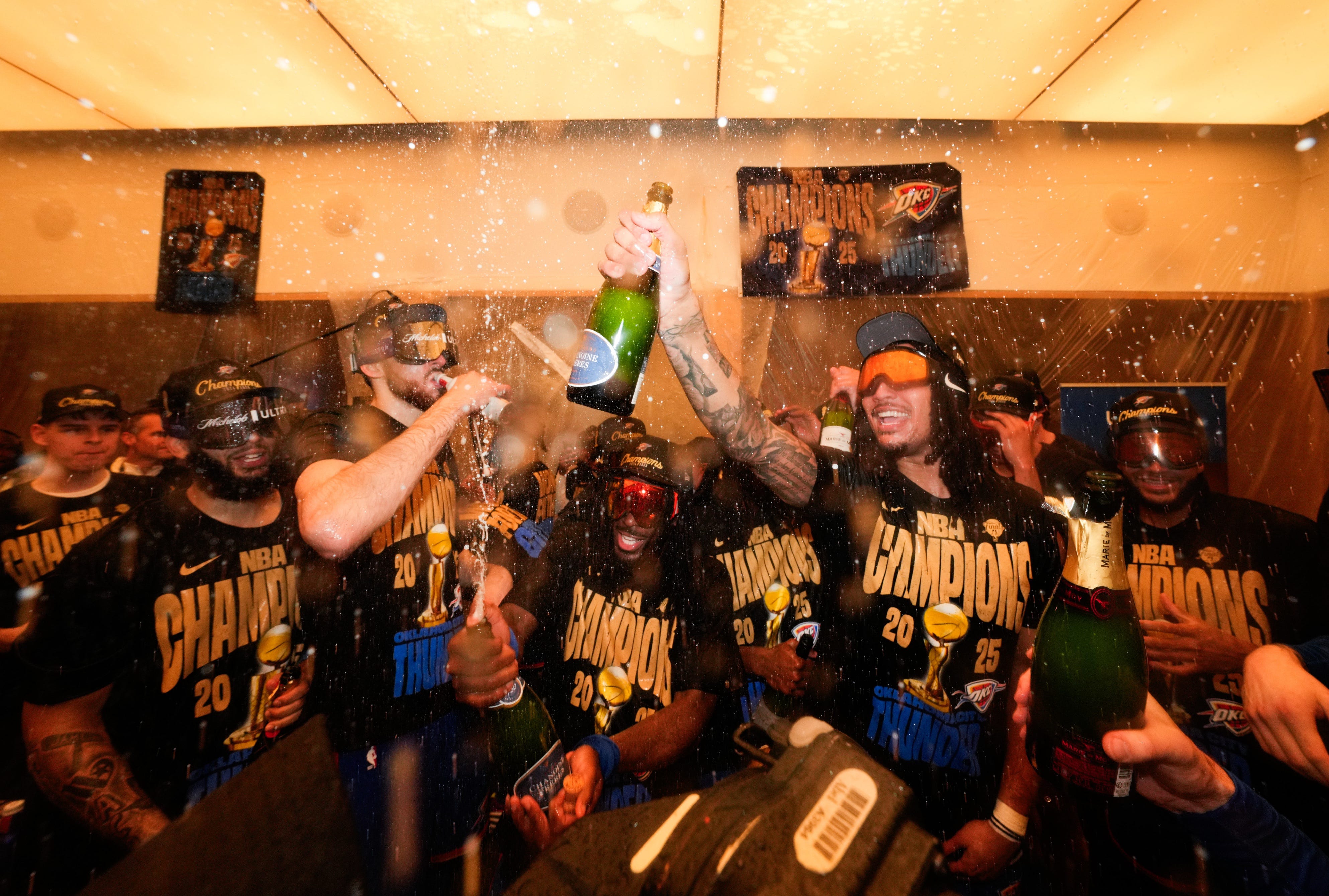 NBA Finals: Locker room celebrations through the years
