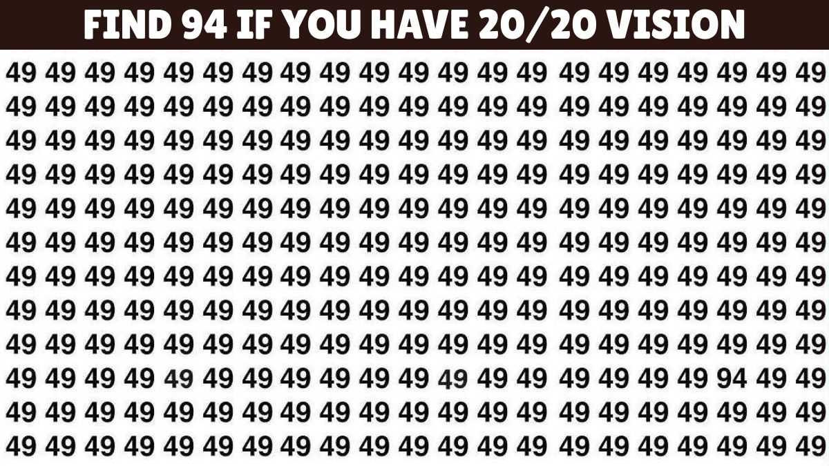 You Have 20/20 Vision and High IQ if You Can Find 94 Among 49s in