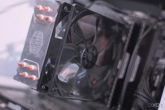 Cooler Master CPU cooler inside a case
