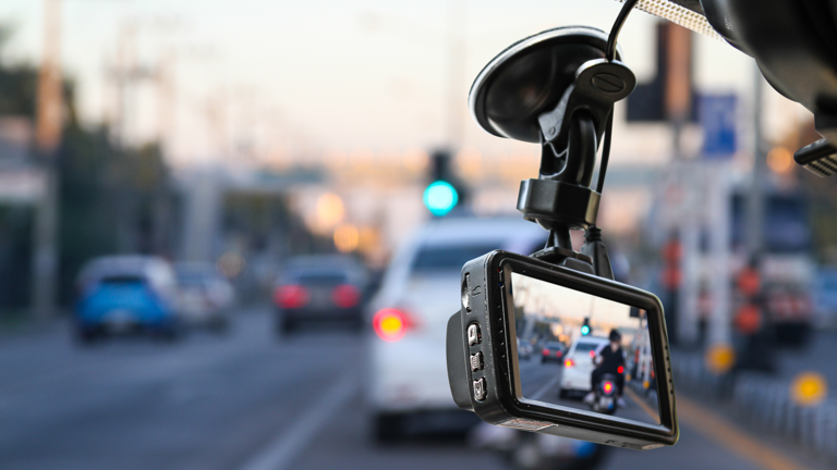 Dash cam camera for safety on the road accident
