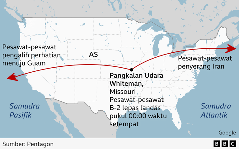 Bagaimana cara pesawat siluman B-2 menyerang fasilitas nuklir Iran?