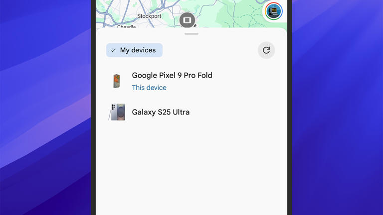 Tracking devices in the Google Find Hub.