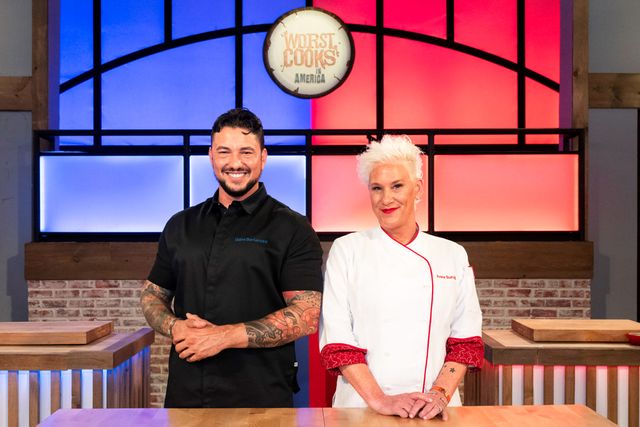 Warner Bros. Discovery Anne Burrell and Gabe Bertaccini on 'Worst Cooks in America' in 2025