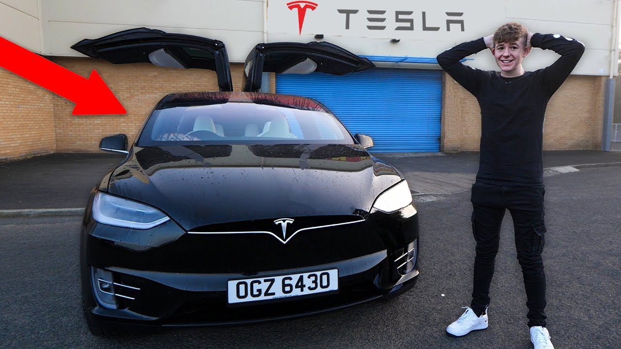 Kid buys £100,000 dream car Tesla Model X reaction