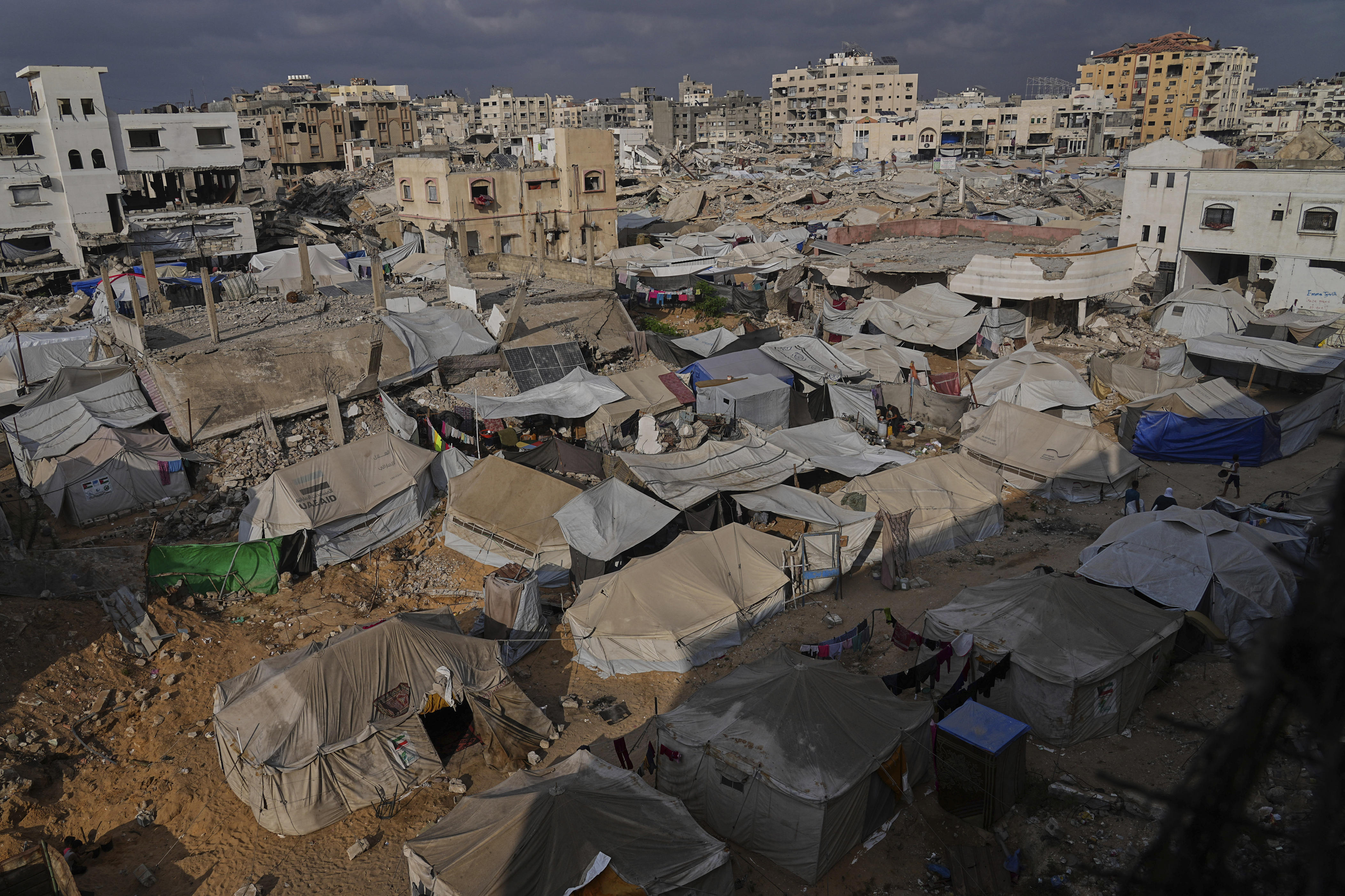 View of Israeli forces kill 44 people waiting for aid in Gaza, witnesses say