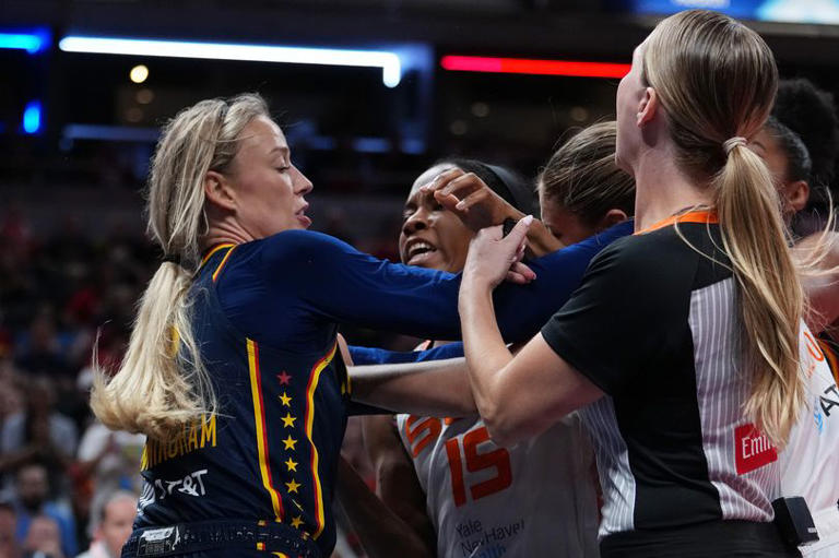 Sophie Cunningham had sparked a scrap between numerous players after her hard foul