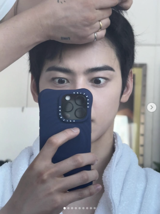 ‘7월 입대’ 차은우, 파리 기 죽이는 비주얼..초근접 셀카도 굴욕 無