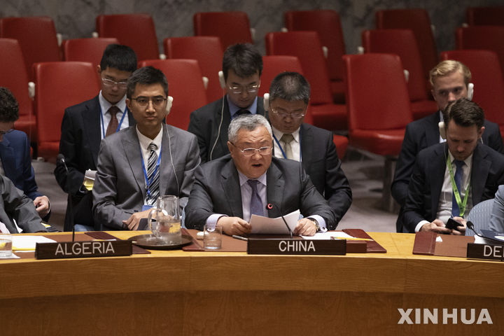 [유엔본부(뉴욕)=신화/뉴시스] ﻿﻿중일 갈등이 이어지는 가운데 중국이 일본의 유엔 안전보장이사회(안보리) 상임이사국 진출에 대해 