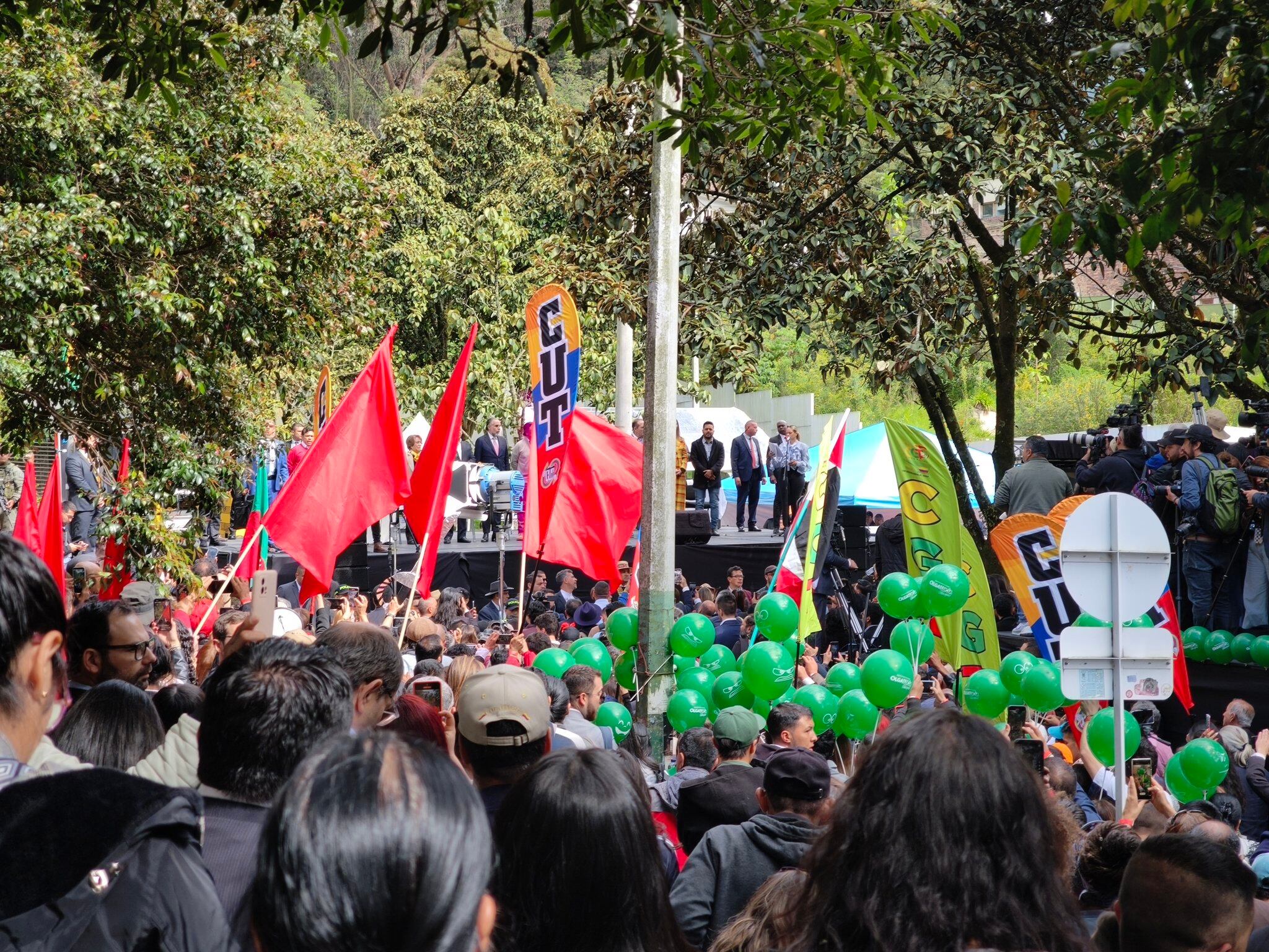 Así fue el plantón de la CUT en Bogotá en apoyo a la sanción ...
