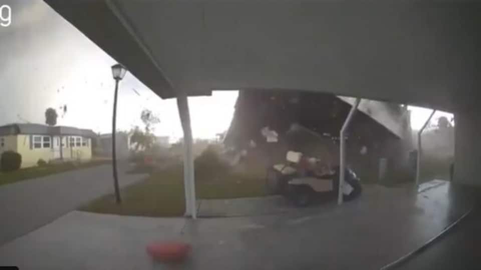 Viral video Terrifying tornado rips mobile home from ground in Florida