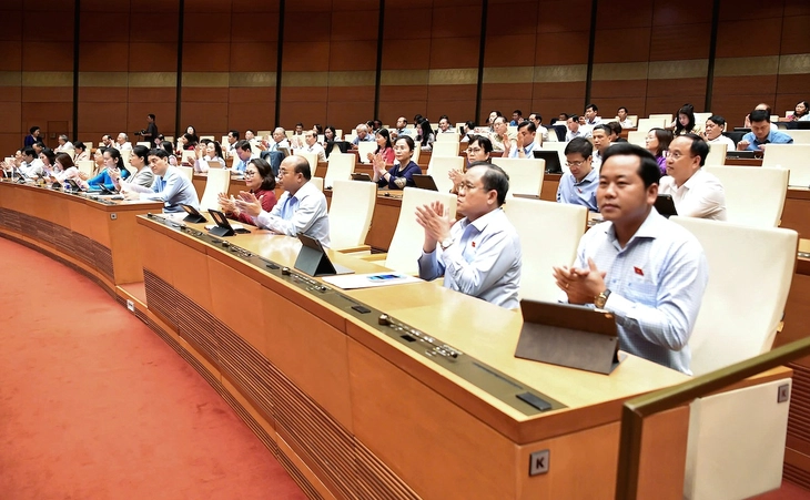 Các đại biểu tham gia phiên họp chiều 26-6 - Ảnh: GIA HÂN