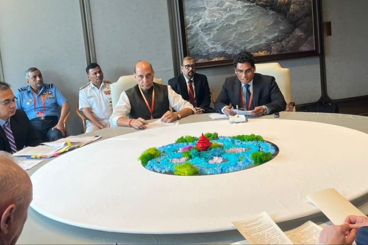 Defence Minister Rajnath Singh at the SCO meeting in China (ANI)