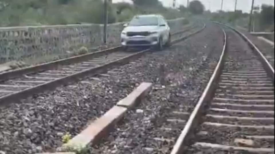 Bizarre! Woman drives car on Hyderabad railway track under ‘influence ...
