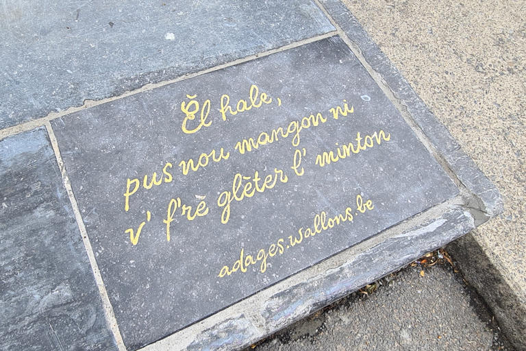 Des dalles en wallon au centre-ville de Liège