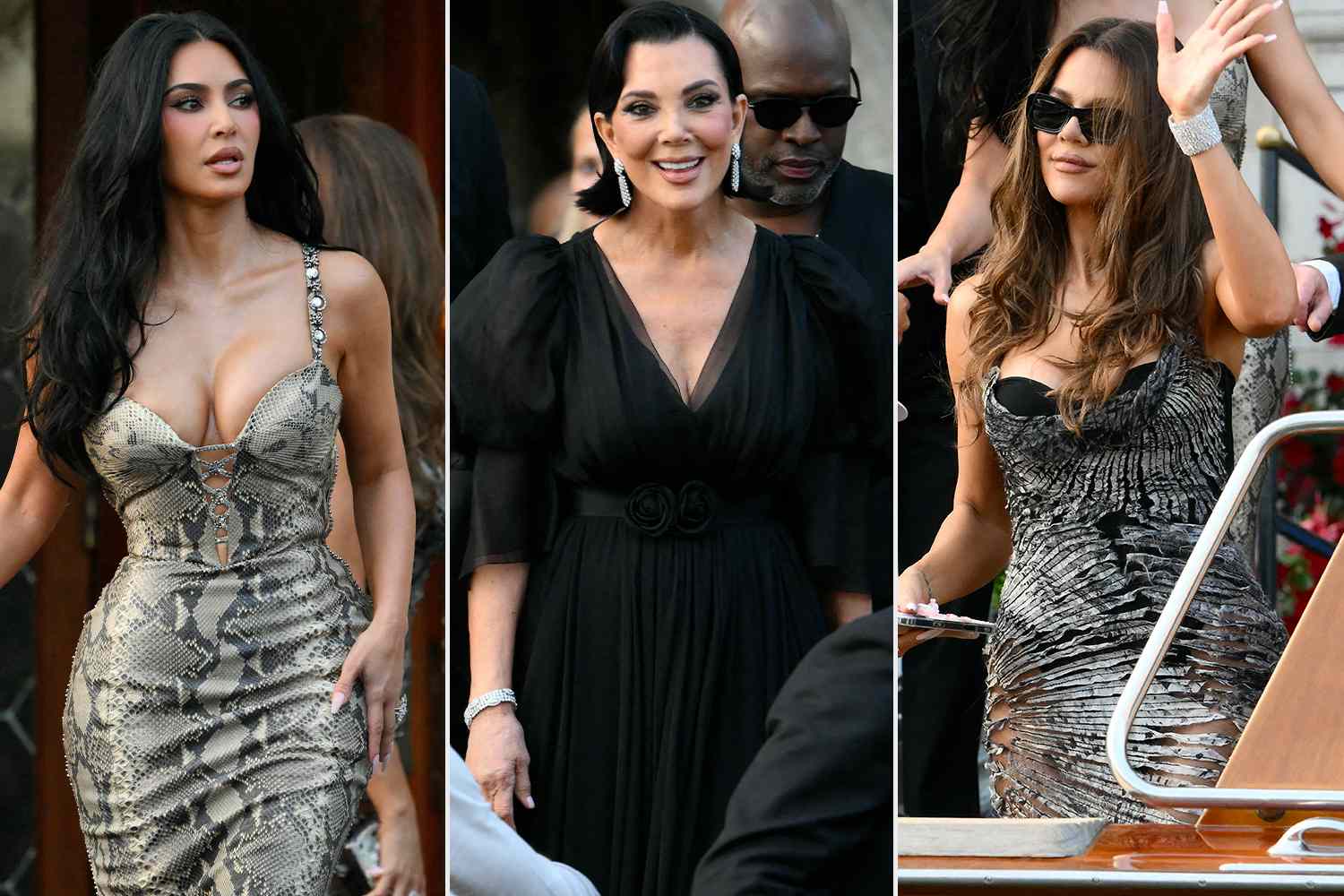 Kim and Khlo Kardashian Turn Heads in Bold Gowns Alongside Kris Jenner at  Lauren Snchez and Jeff Bezos Wedding Kickoff