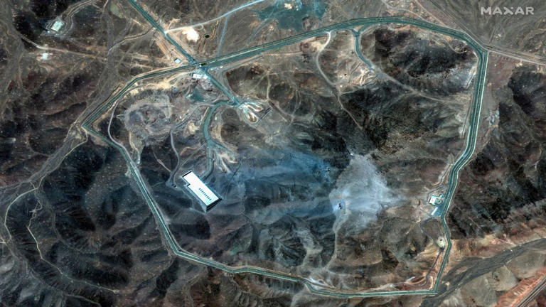 A satellite view shows an overview of Fordow underground complex, after the US struck the underground nuclear facility, near Qom, Iran. Maxar Technologies/Reuters