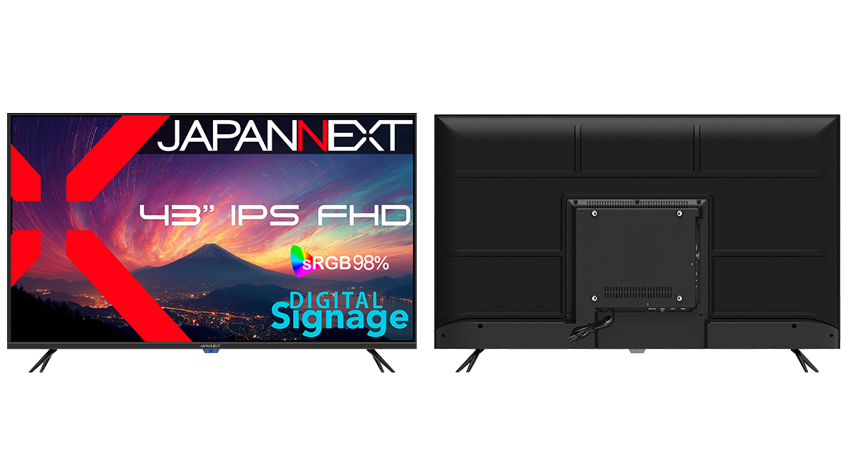 JAPANNEXT、約4万円で買える43インチフルHDモニターを発表 IPSパネル