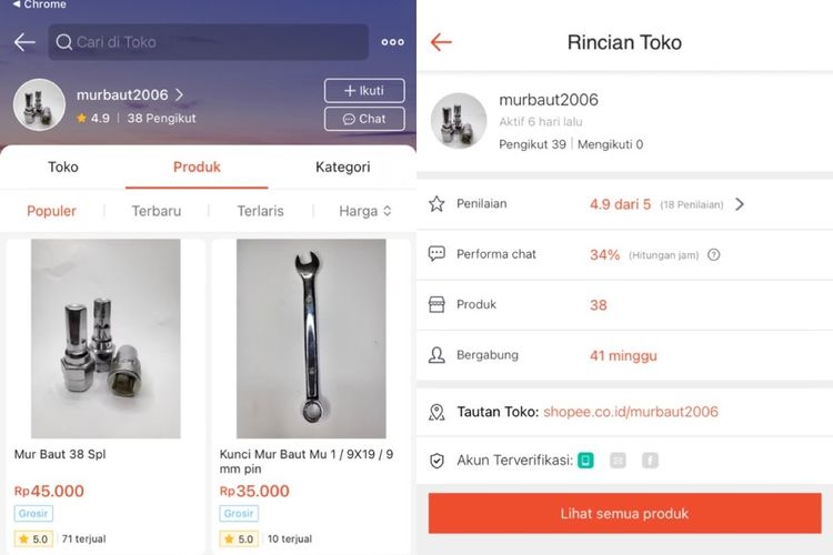 Bidik layar toko online milik tersangka ABT yang menjual peluru secara daring, Jumat (27/6/2025).