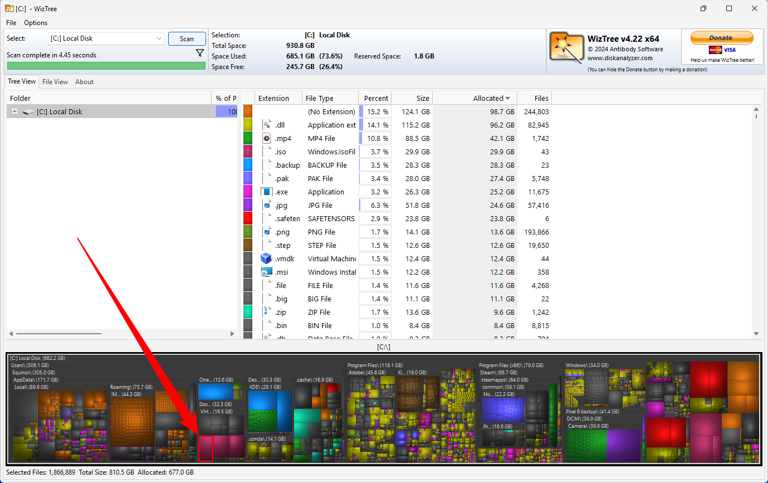 The ISO file has been deleted from the C drive. 