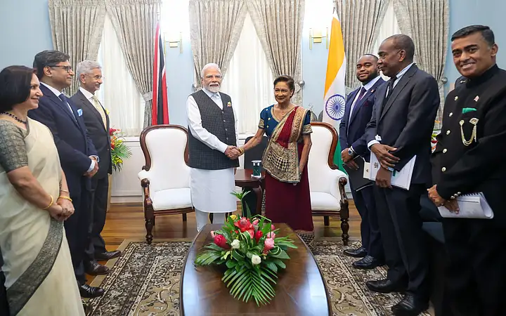 PM Modi inks pacts with Trinidad & Tobago PM Kamla Persad-Bissessar. (Image: Narendra Modi/X)