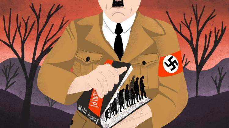 « Mein Kampf », profession de foi politique d’Adolf Hitler et ouvrage de référence du IIIe Reich, véhicule une idéologie antisémite et eugéniste.