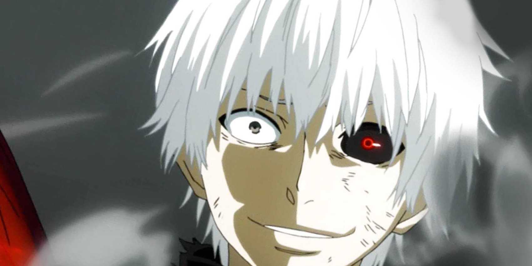 Ken Kaneki smiles in Tokyo Ghoul