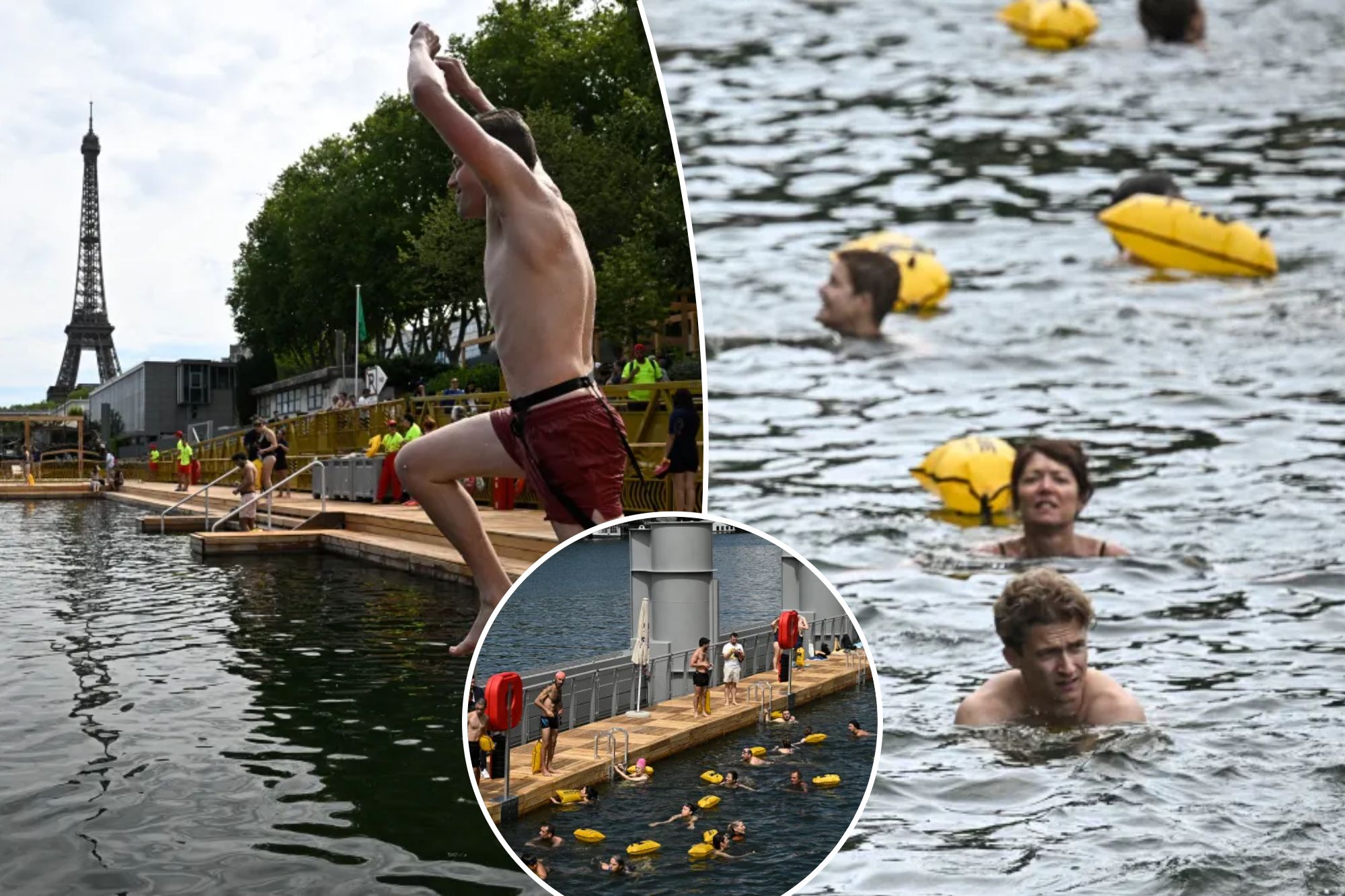 Joyful Parisians take a historic plunge into the Seine River after 100 ...