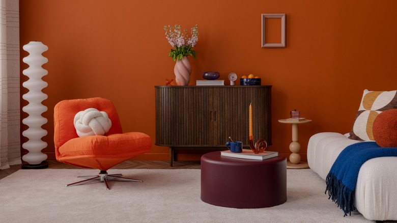 The Unexpected Colorful Touch To Give A Standard Living Room A Retro Twist